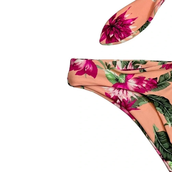 Tori Praver | Seafoam Bikini Two Piece Floral Wrap Around Cheeky - Picture 7 of 15